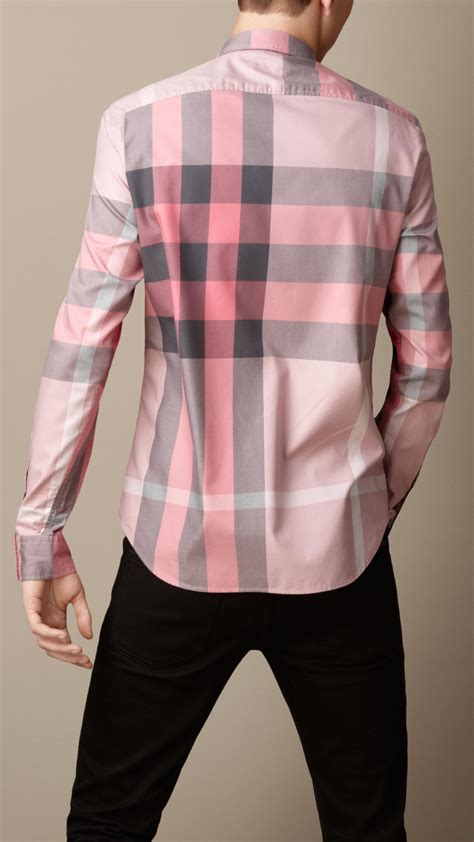 pink burberry shirt|pink burberry check shirt.